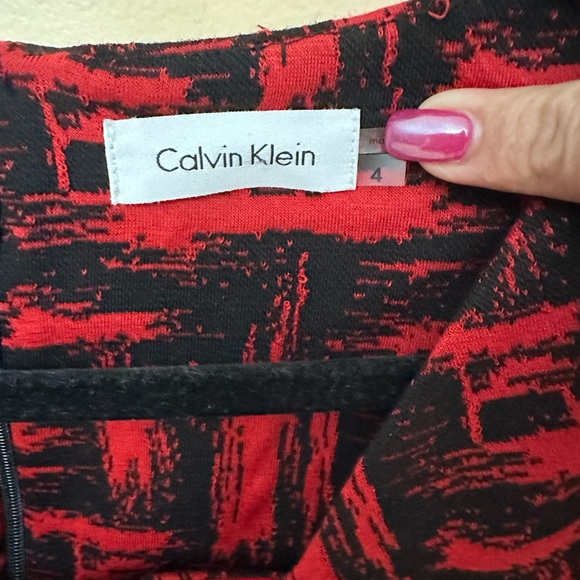 Calvin Klein red and black dress size 4 - Picture 6 of 8